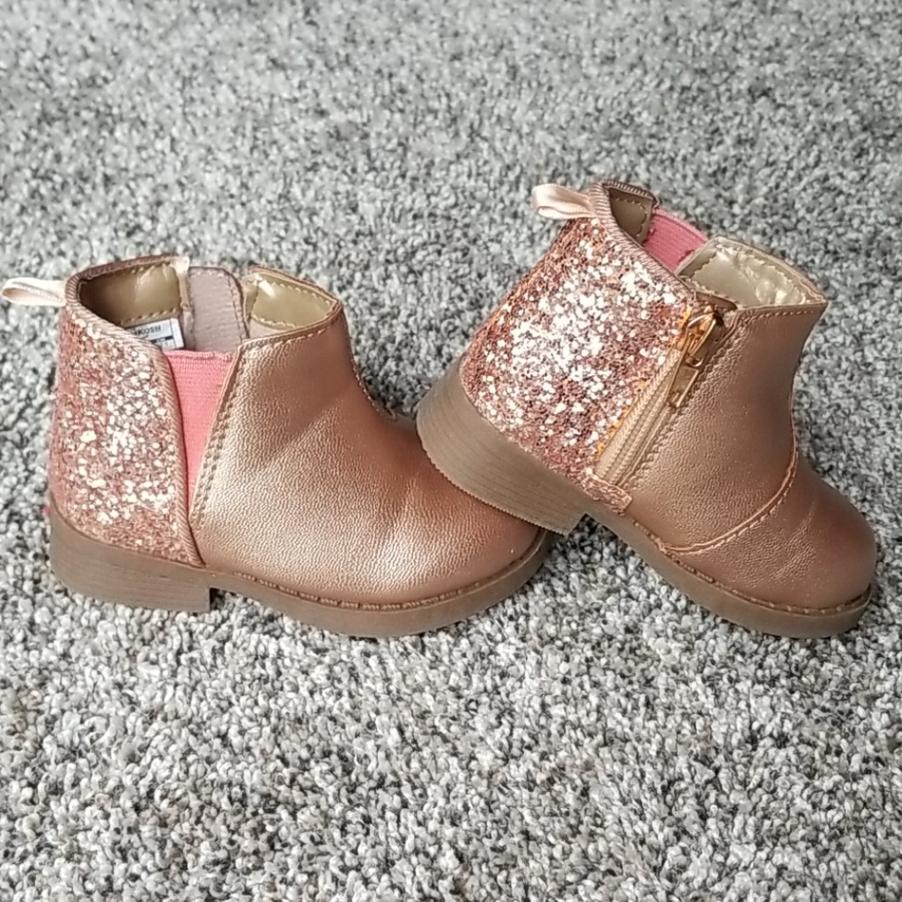 Rose gold & glitter ankle boots